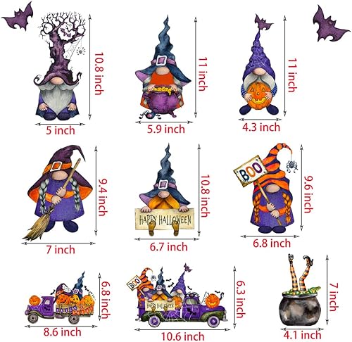 Miniatura 4 de Decoración de pared de Halloween, calcomanías de Halloween para decoración del hogar, 9 hojas de calcomanías adhesivas de doble cara, murciélagos,