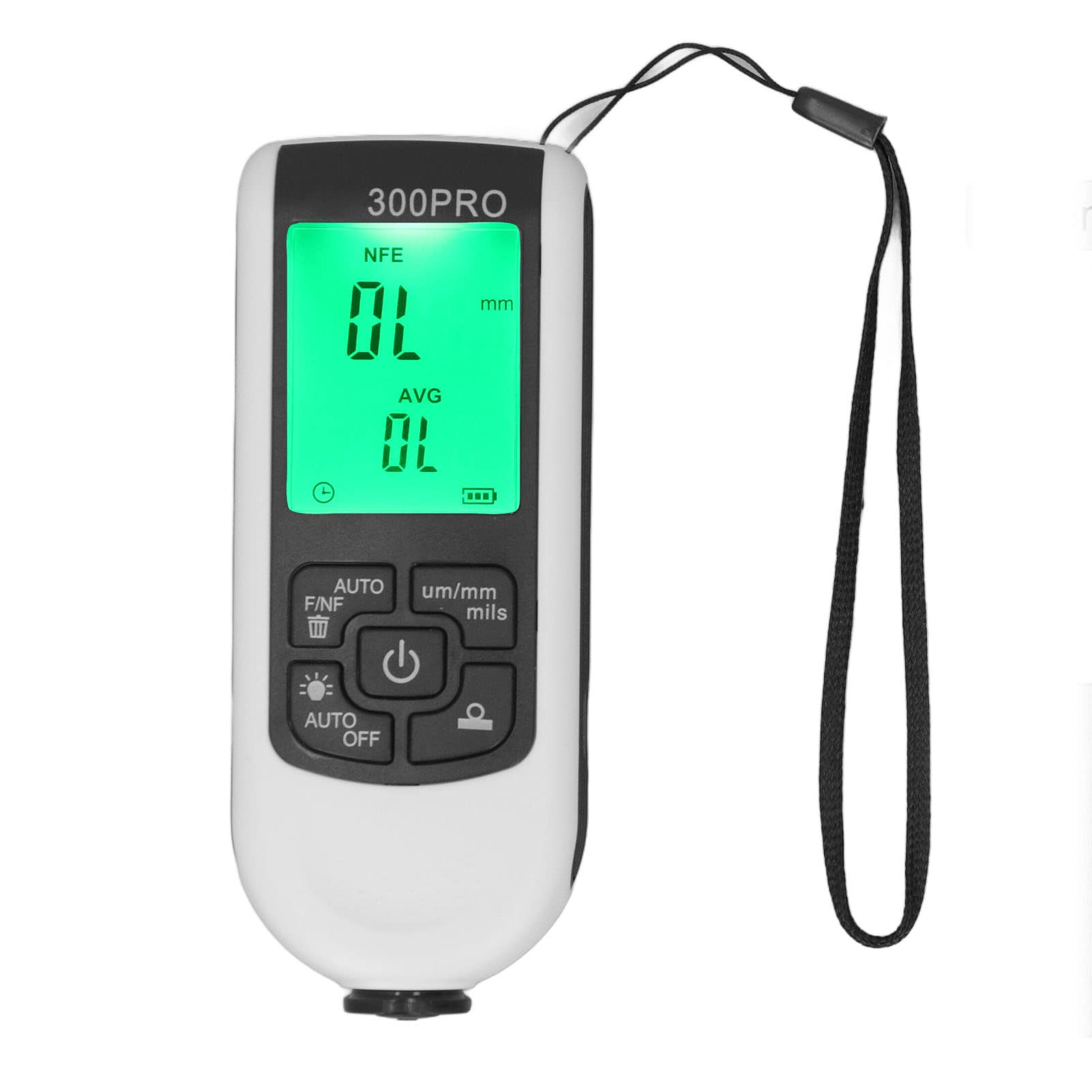 ERAY Coating Thickness Gauge, Backlight LCD Display HW 300PRO Paint Depth Meter, for Car Automotive, Manufacturing (White)