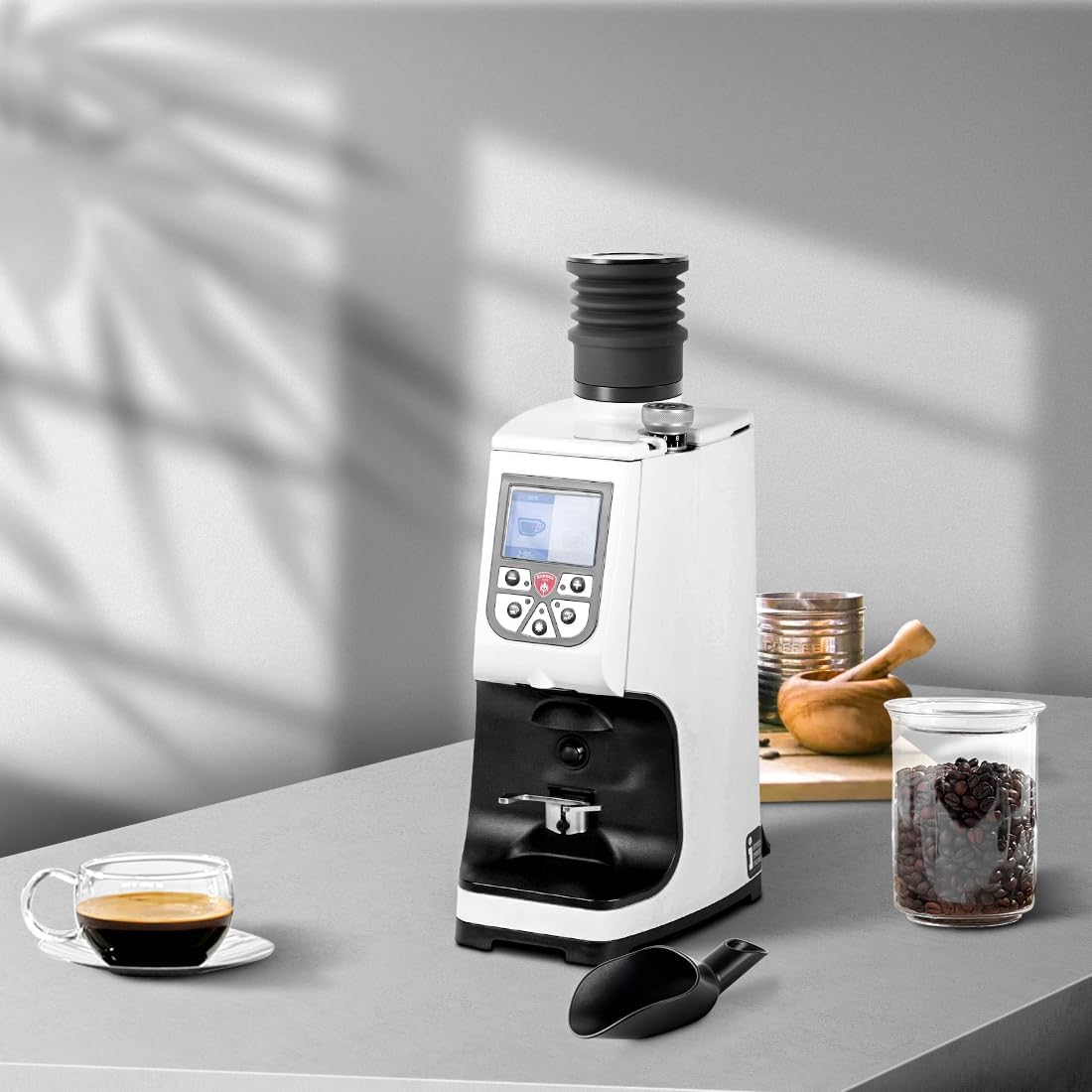 Single Dose Hopper Compatible with Eureka Atom Espresso Grinder Aluminum Single Dose Coffee Grinder Hopper and Lid with Silicone Bellow Air Blower