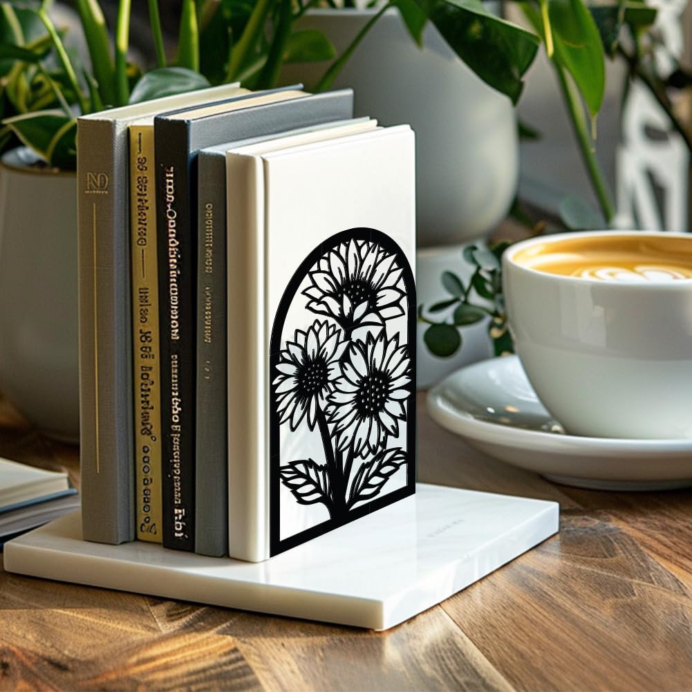 Serre-livres En Métal Moderne - Lot De 2 - Design Cadre De Mots - Pour étagère, Bureau, Salon