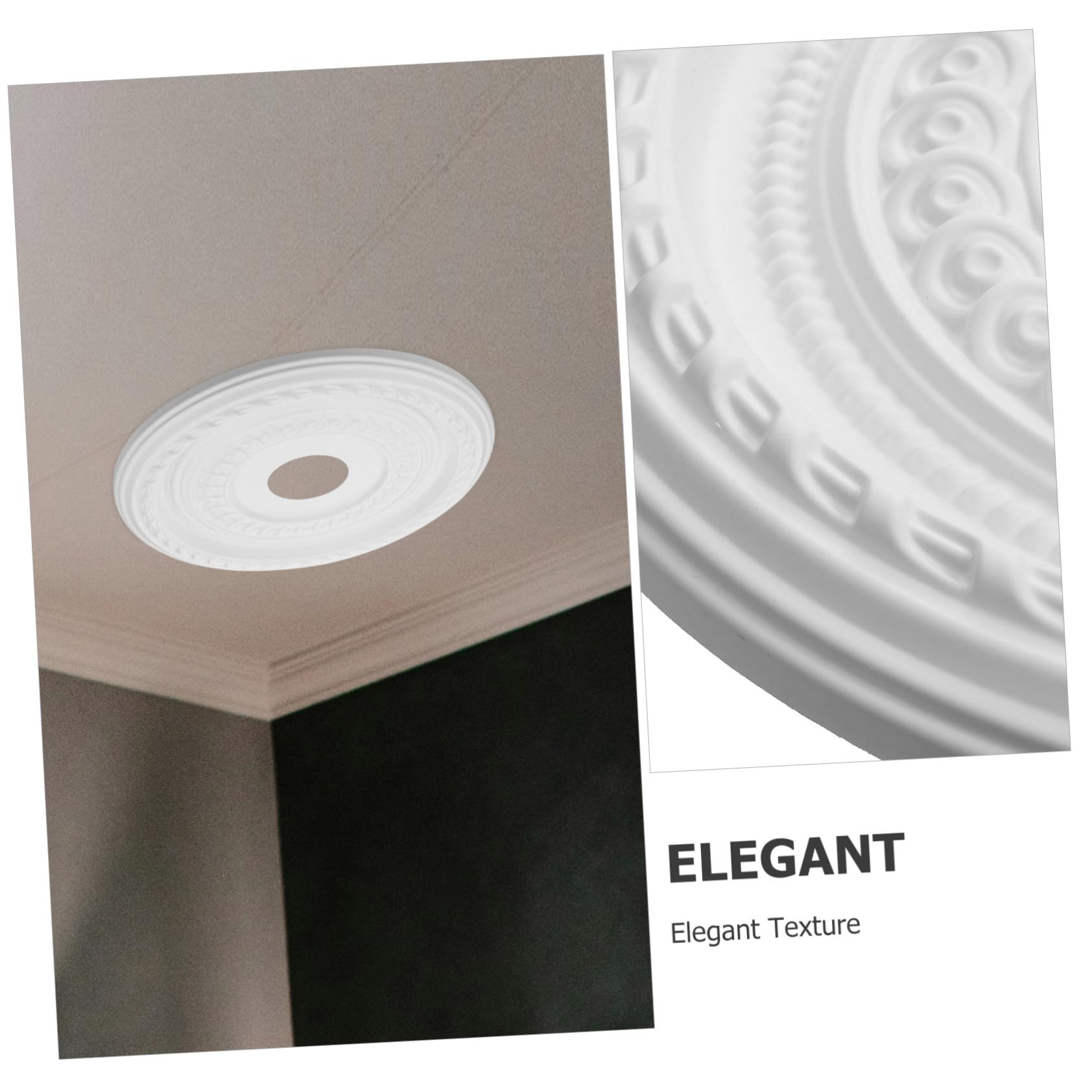 Medaglione Decorativo Soffitto Pu Bianco per Luce, 1 Pezzo