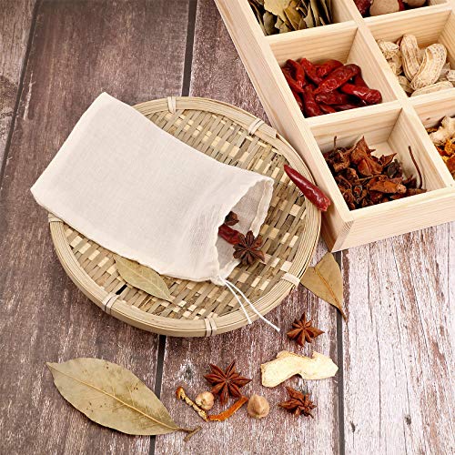 Boao 24 Pieces Spice Bags For Cooking Cheesecloth Bags For Straining Reusable Empty Tea Bags Drawstring Soup Bags Muslin Bags (3 X 4 Inch) #TOP3