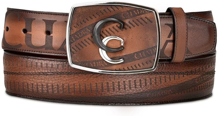 Cuadra Men's Cowboy Belt in Genuine Leather Brown CV494RS
