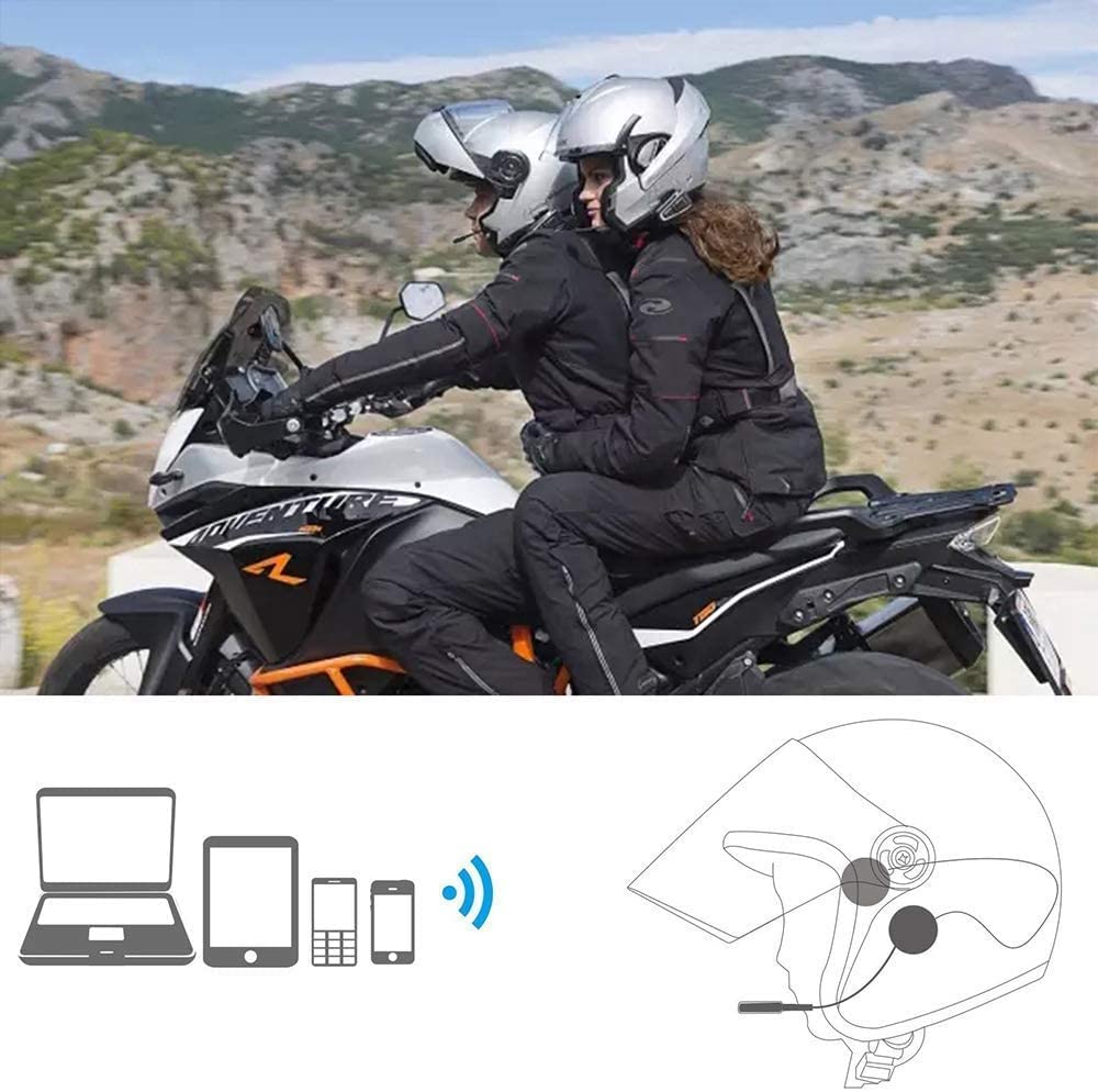 Casque de Moto Bluetooth 5.0 pour Casque de Moto, Mains Libres sans Fil, Haut-parleurs de Musique, contrôle des appels Microphones, écouteurs Anti-interférences (Gris)