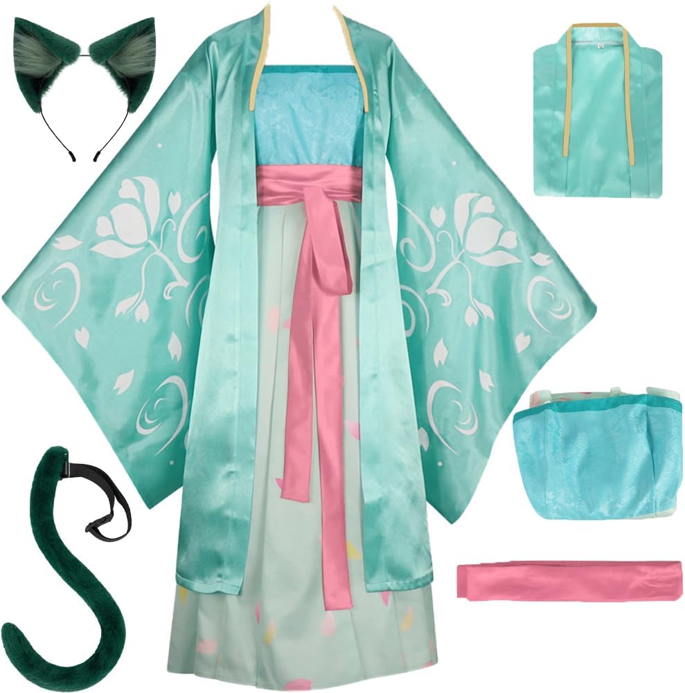 Maomao Costume Dress Apothecary Diaries Hanfu Outfit Green Suit For Women Halloween