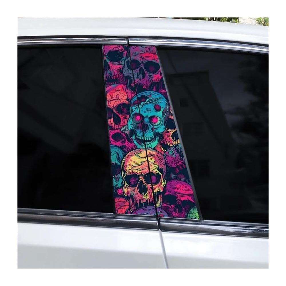 Body Parts 2pcs Car Center Pillar Stickers Quirky DIY Car Door Pillar Decorative Stickers(E)