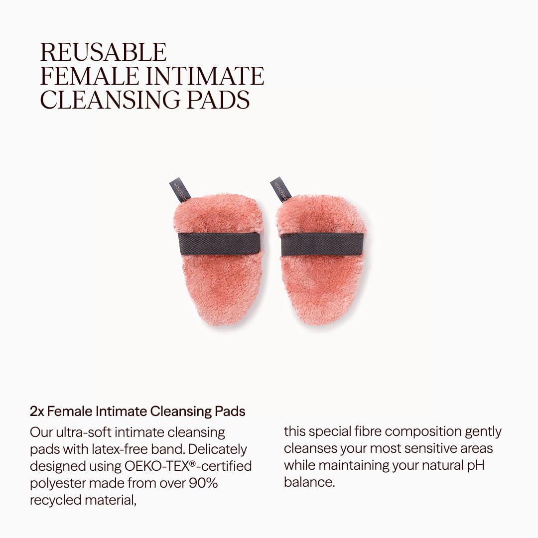Waschies „pureFeminine“ Intimwaschpads – 2er-Set – sanfte Reinigung für empfindliche Haut im Intimbereich - pH-neutral & hypoallergen - waschbar, wiederverwendbar & nachhaltig
