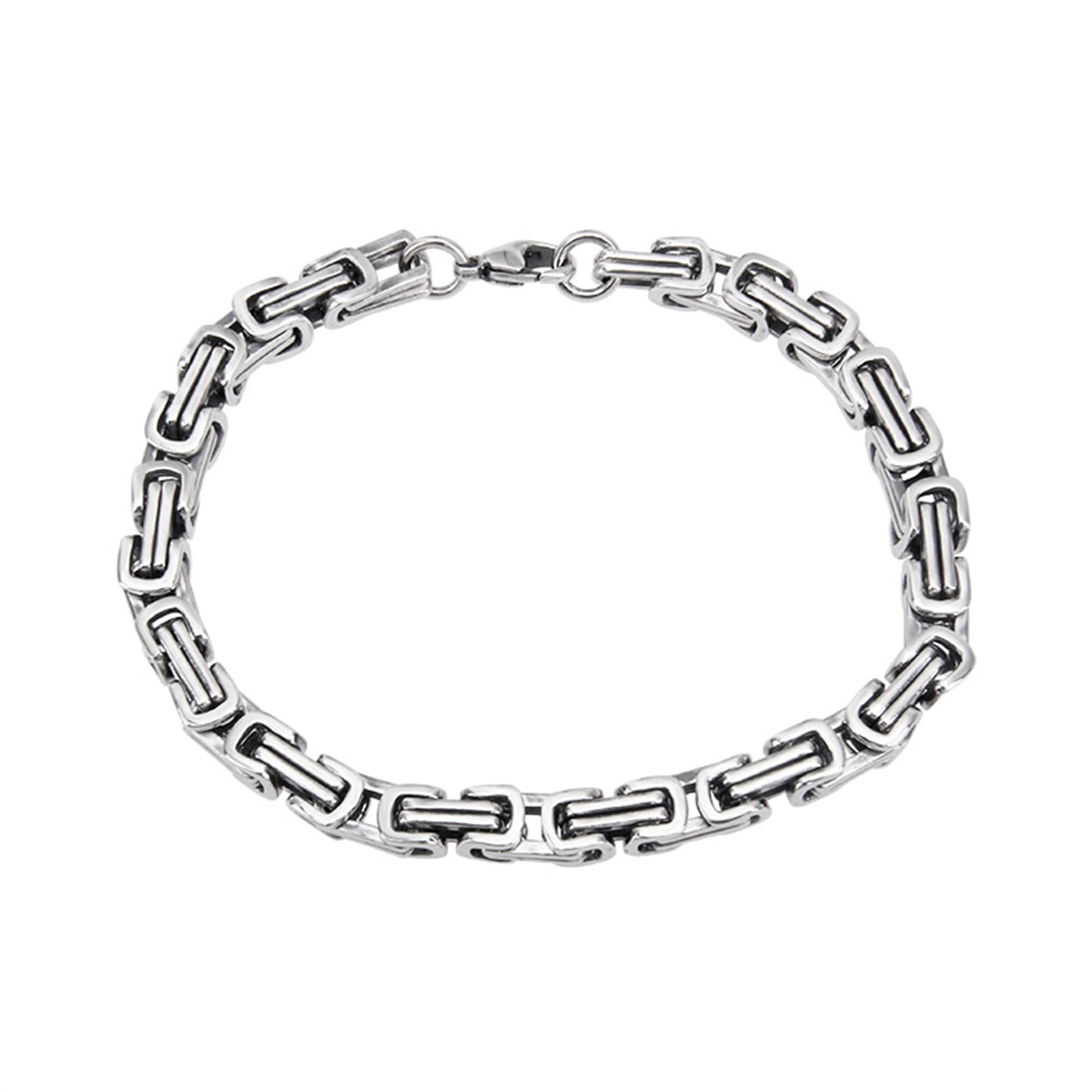 ZALTAS Hip Hop S925 Pulsera de plata esterlina para hombres Mujeres Tejidas de la cadena cubana Versión ancha Pulsera de la industria pesada 18 cm-22 cm Joyas de moda de co Silver- 22cm