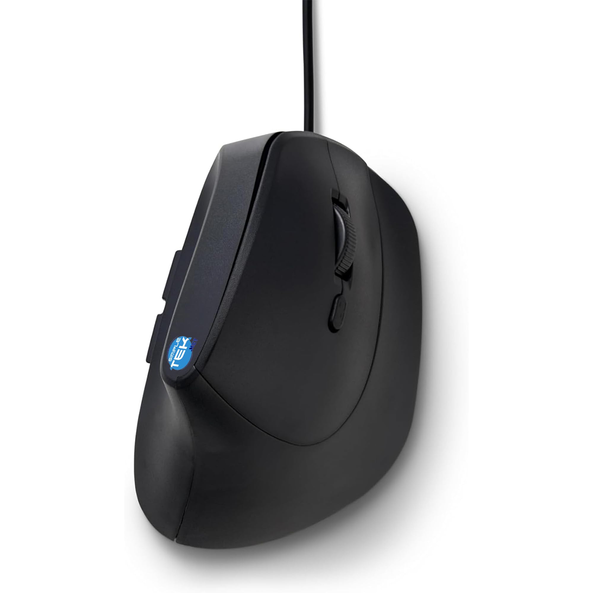 SIMPLETEK - Ergonomiczna mysz pionowa przewodowa USB - Regulowany czujnik DPI 1200-3600 - Konstrukcja Anti-Grip - Kabel 1,6 m
