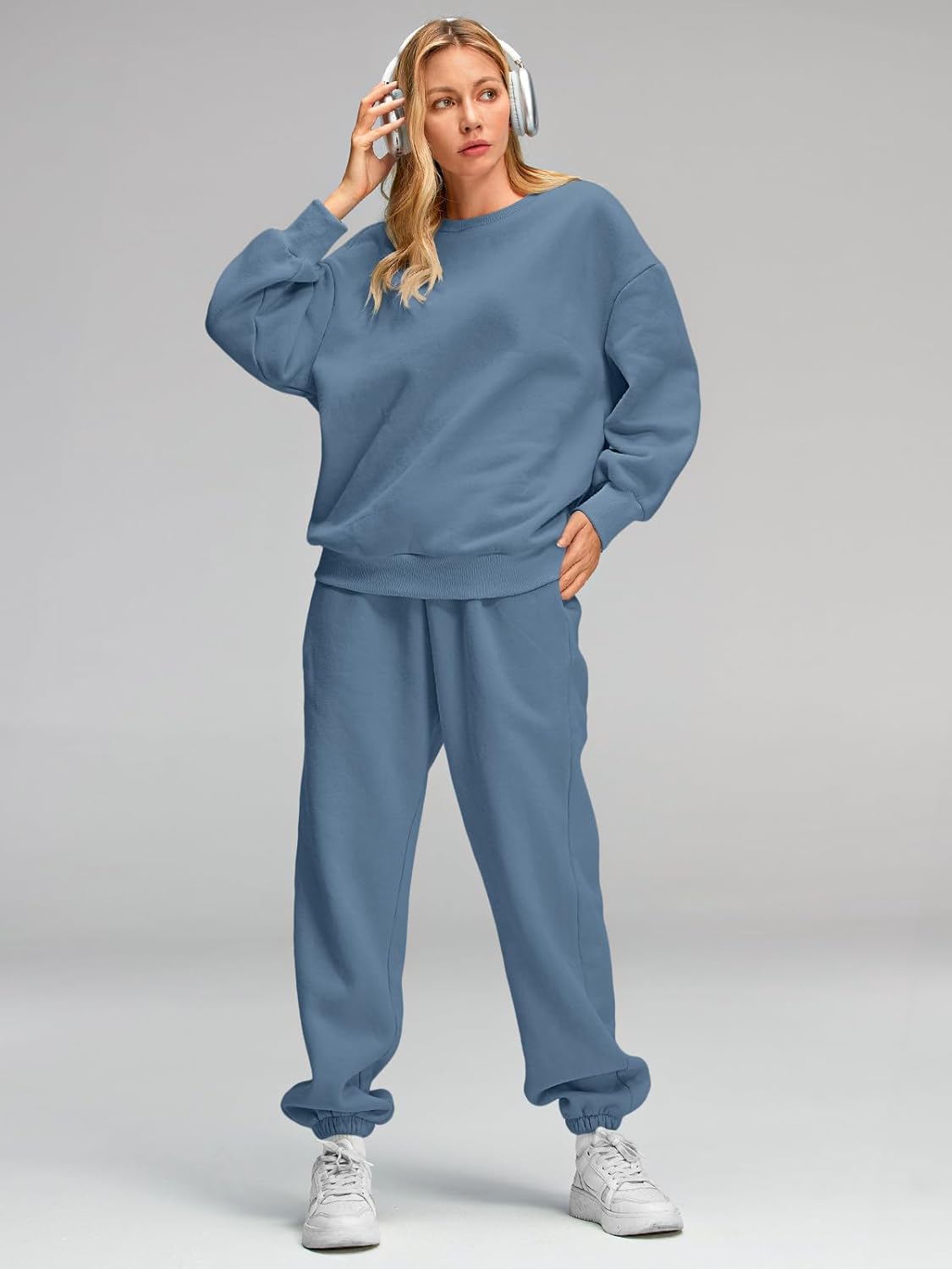 AUTOMET Womens 2 Piece Outfits Sweatsuit Lounge Sets Oversized Sweatshirt Baggy Sweatpants Fall Fashion with Pockets - Image 2