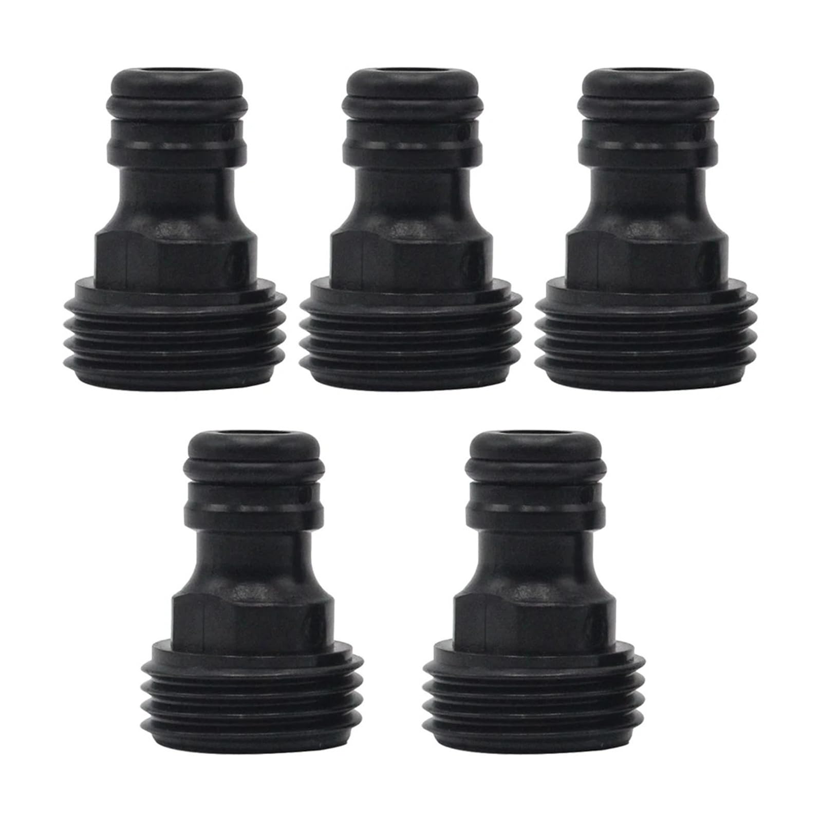 Adaptador de grifo roscado de 1/2" de acoplamiento rápido de plástico, 5 unidades | Accesorios rápidos de plástico para accesorios de tuberías de agua de jardín.