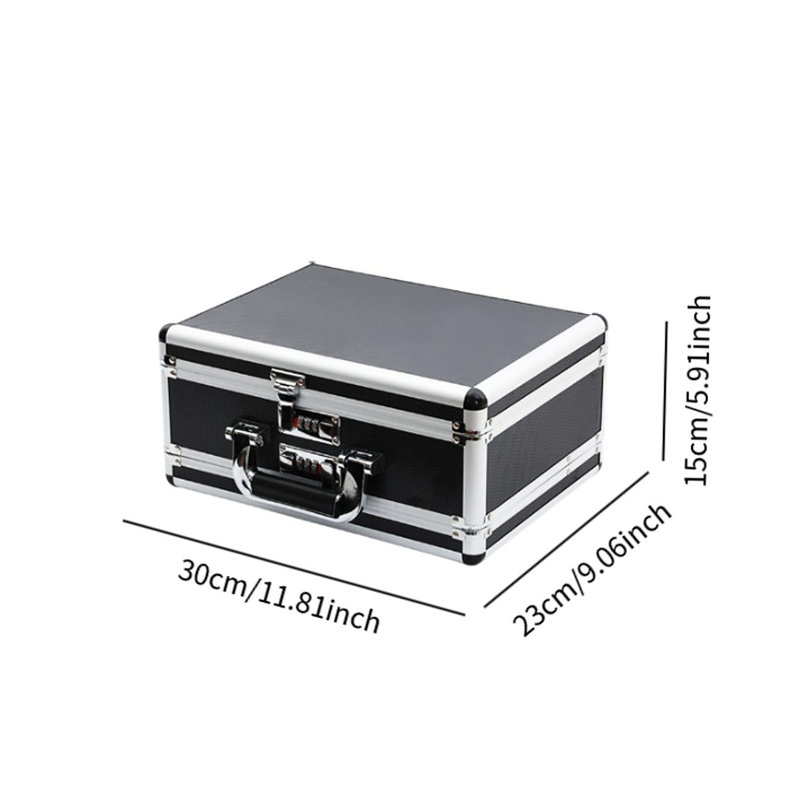 Mallette De Rangement En Alliage Aluminium - Verrouillage Par Mot De Passe - 30x23x15 Cm