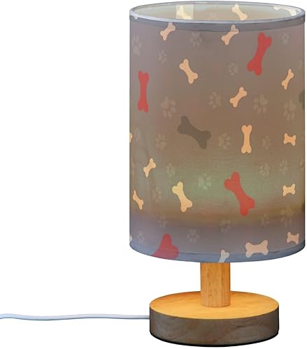 Desk Lamps End Table Lamp Warm Light Cute Printfoot Bones Blue Lamp for Kids Room Room