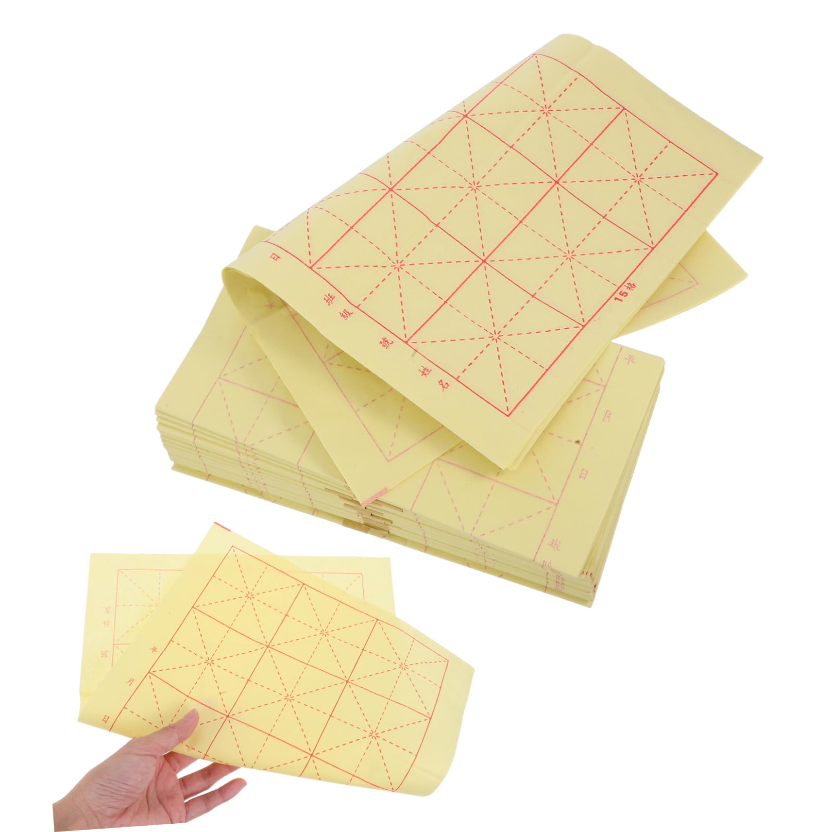 Genérico 200 Piezas Papel de Caligrafía Xuan para Principiantes de Arroz con Cuadrículas para Práctica de Caligrafía Casa y Escuela