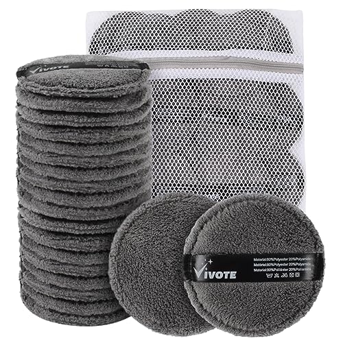 VIVOTE Microfibre Washable Pads 20 Stück Wiederverwendbare Abschminkpads...