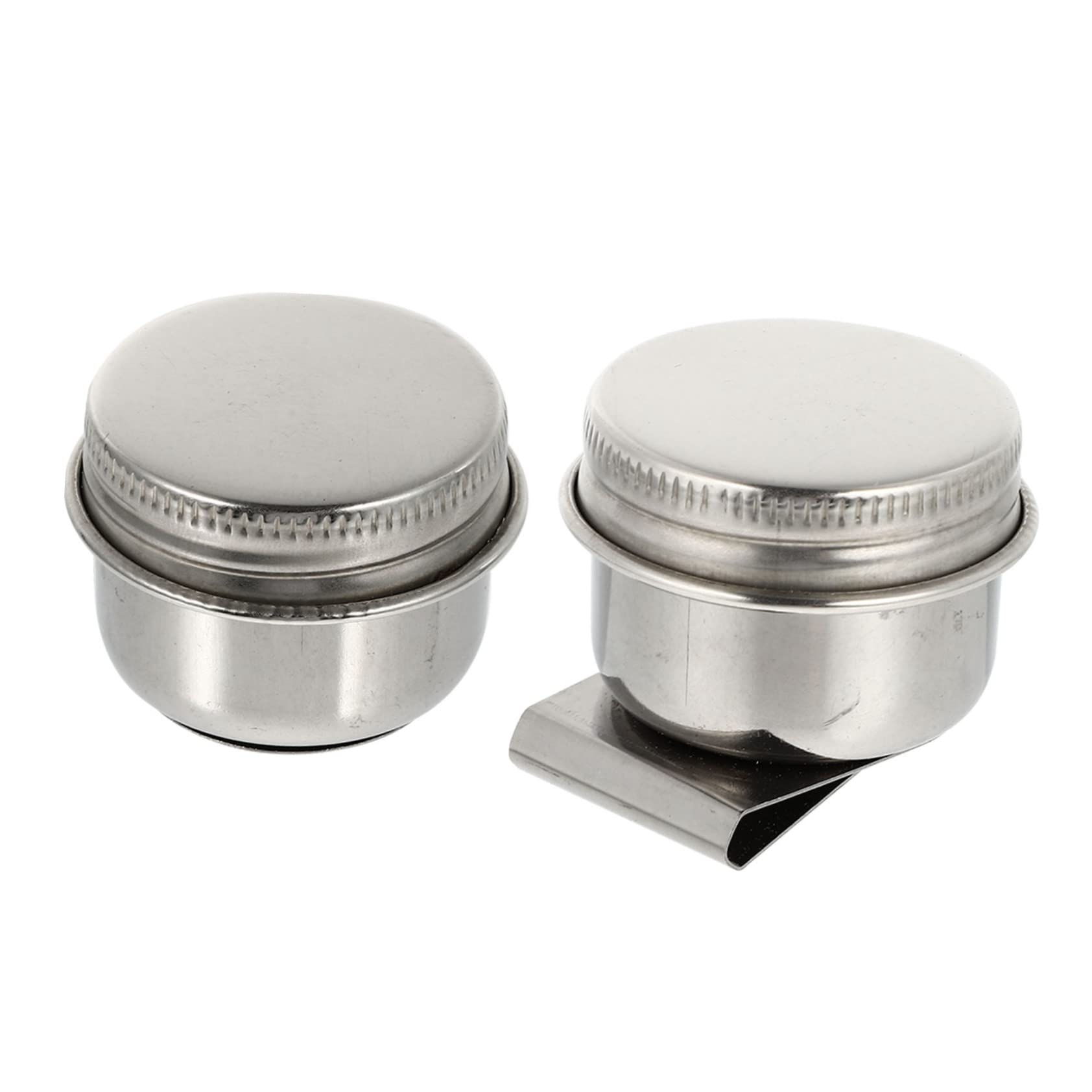 Uonlytech 2Pcs Stainless Steel Brush Washing Container Durable Paint Brush Washer with Lid for Oil and Watercolor Painting Portable Art Brush Cleaning