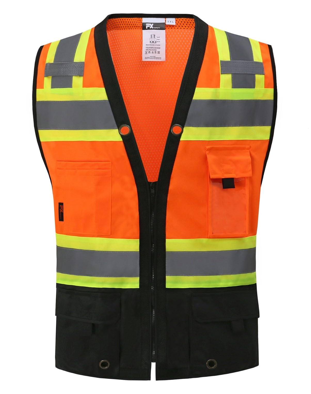 FX Safety Black Series Class 2 High Visibility Safety Vest | Meets ANSI/ISEA Standards