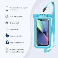 ivoler Vízálló Övtáska Mobiltelefon Tokkal - Univerzális Strandtáska Vízi Sportokhoz, Úszáshoz, Hajózáshoz, Világoskék 3