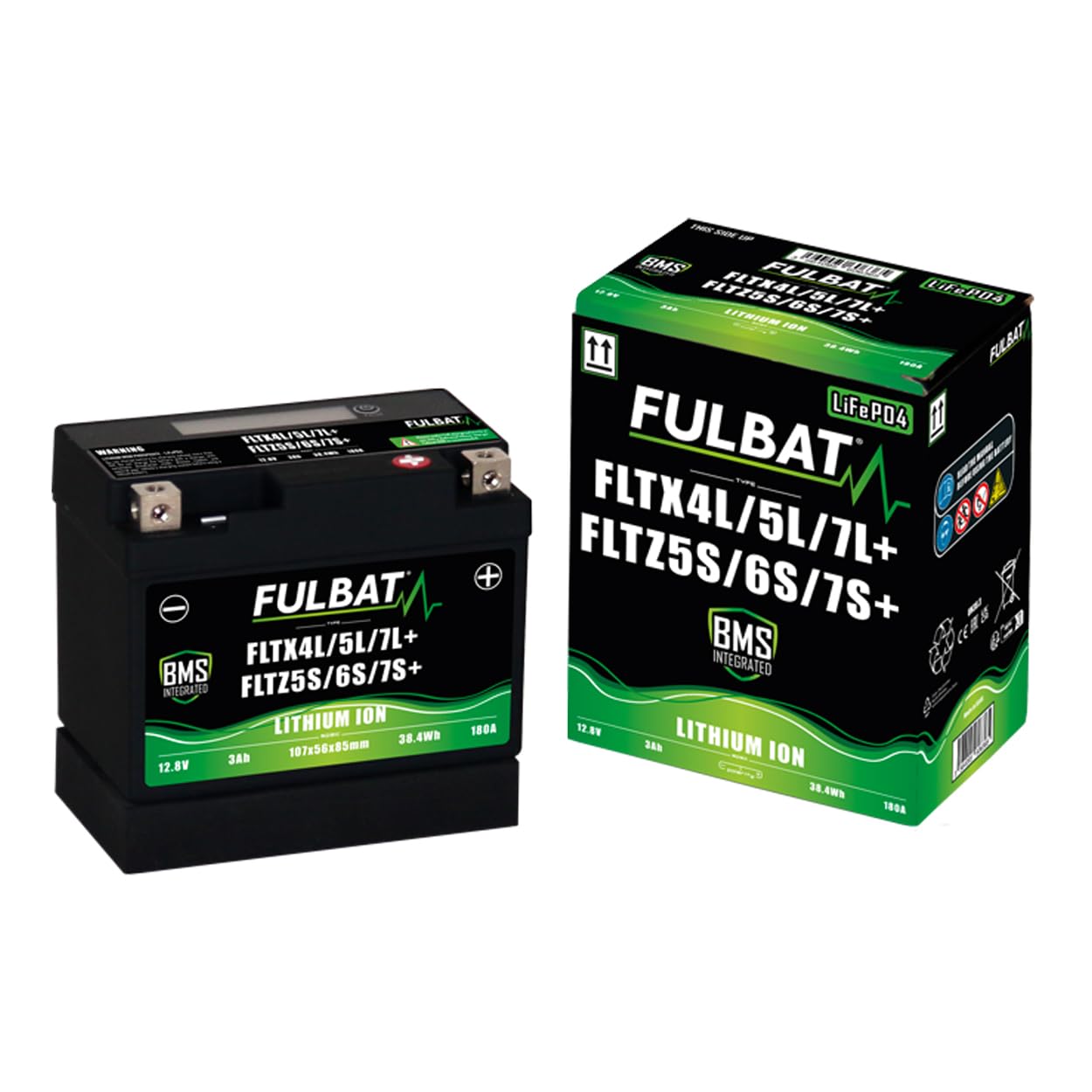 FULBAT batterie lithium moto LiFePO4 12.8V 3Ah 180A démarrage puissant BMS intégré ultra légère sans entretien testeur LCD compatible FLTX4L FLTX5L FLTX7L FLTZ5S FLTZ6S FLTZ7S