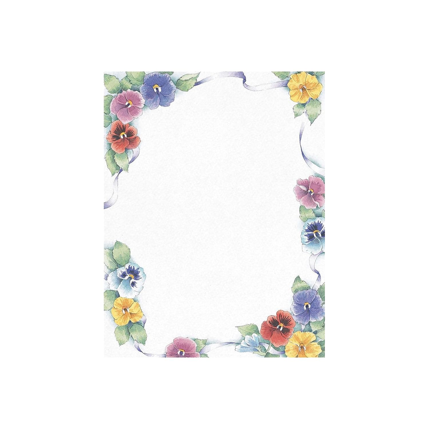 Great Papers! Pretty Pansies Letterhead, 80 Count, 8.5"x11" (2014313)
