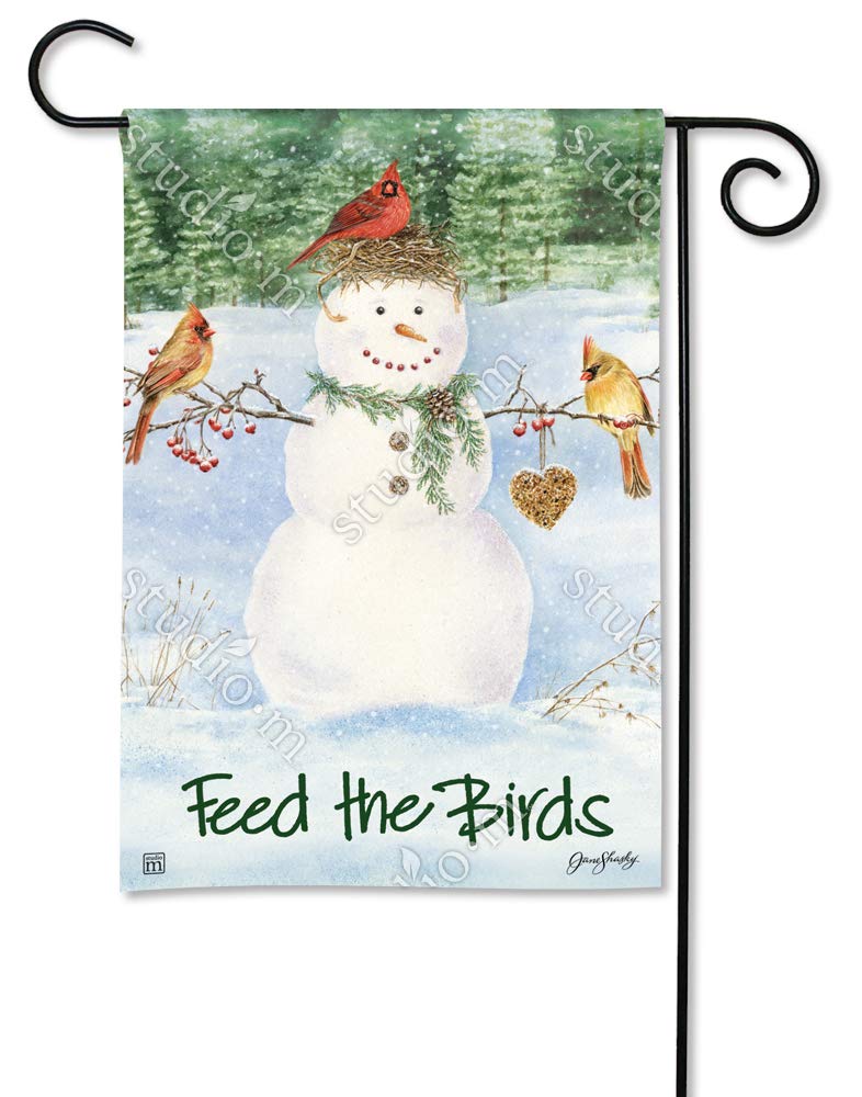BreezeArt Snowman Birdfeeder Garden Flag Garden Flag 31374