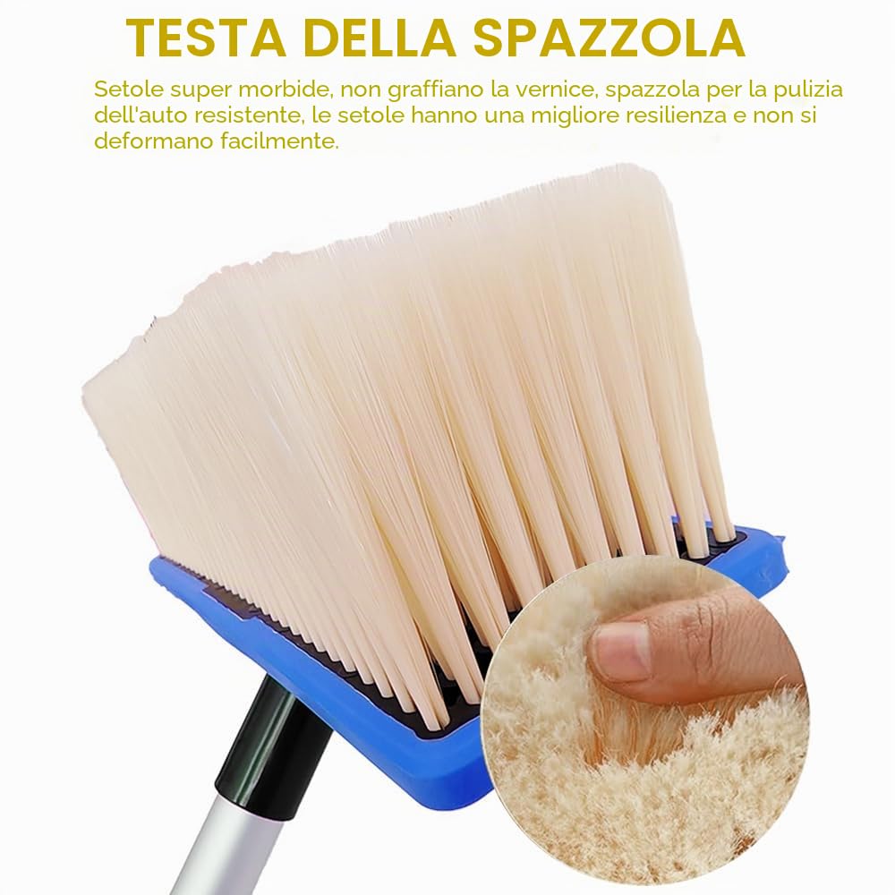 Spazzola Lavaggio Auto, Spazzolone Lavaggio Camper 168cm, Idrospazzola Per Lavaggio Camper, Spazzola Lavaggio Camion, Spazzolone Telescopico Per Lavaggio, per Caravan, Auto, Camion, Autobus, furgoni