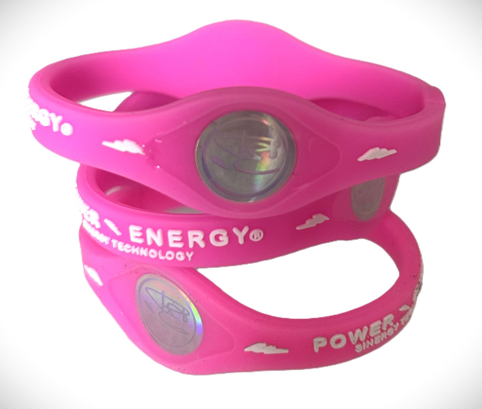 Power Energy© Balance Bands, Silicon Sports Wristband, Hologram Bracelet Wrist Band, Infused with Natural Minerals & Negative Ions (Pink, Small 175mm) — image 1