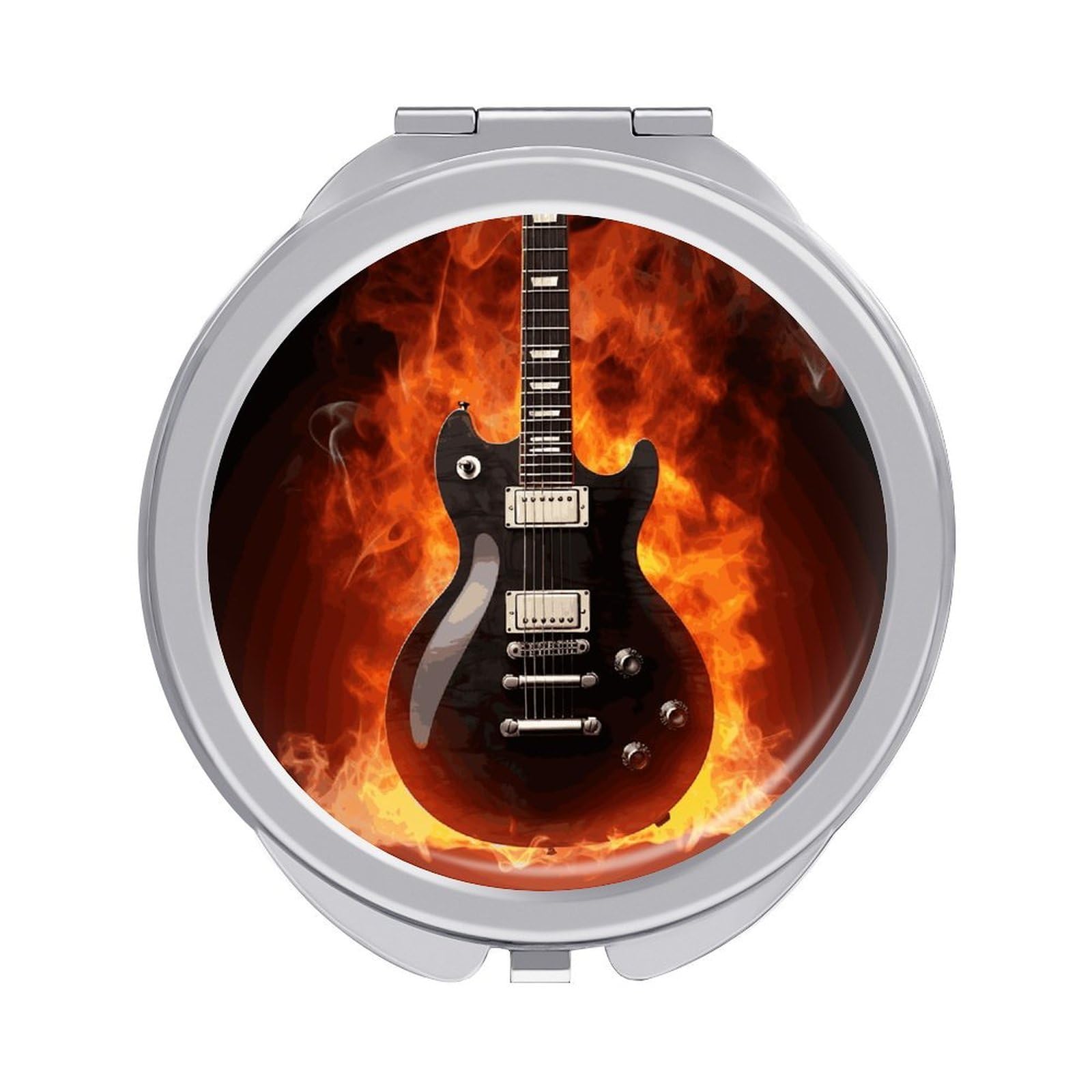 FekiLoot Rock Guitar Travel Makeup Mirror 2 X /1 X Magnifying Slim Pocket Mirrors Compact for Purse Travel Makeup Mirrors for Pocket, Handbag, Purse Women Gift