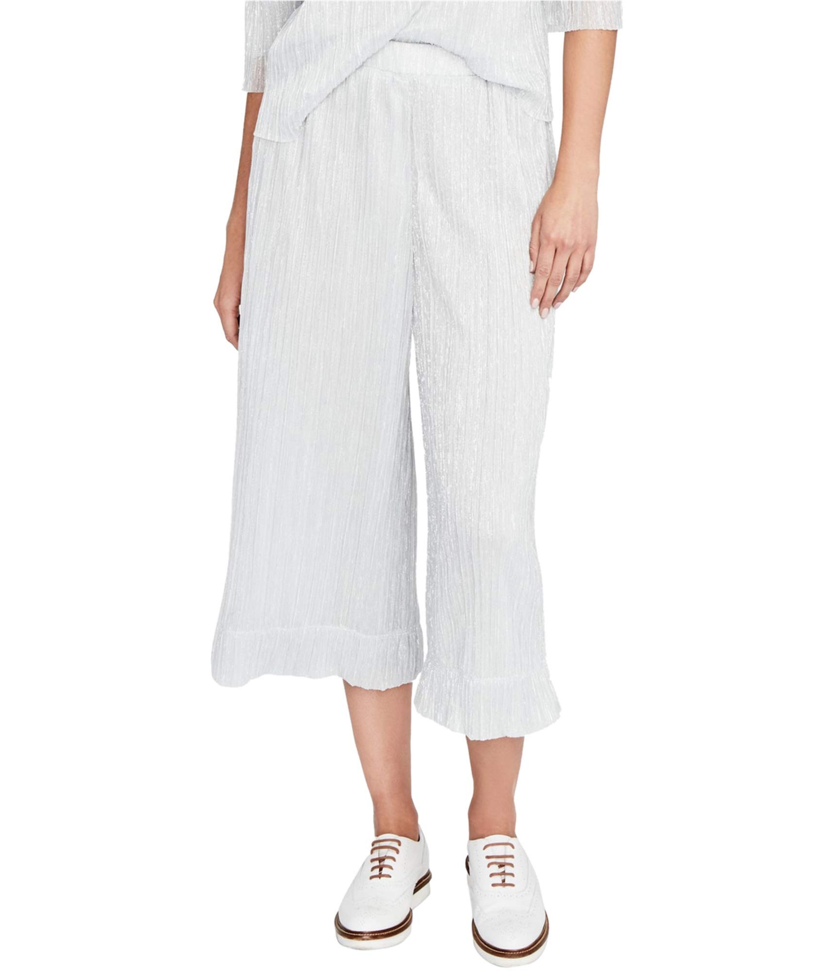 Rachel Roy Womens Vicky Casual Cropped Pants Metallic Large