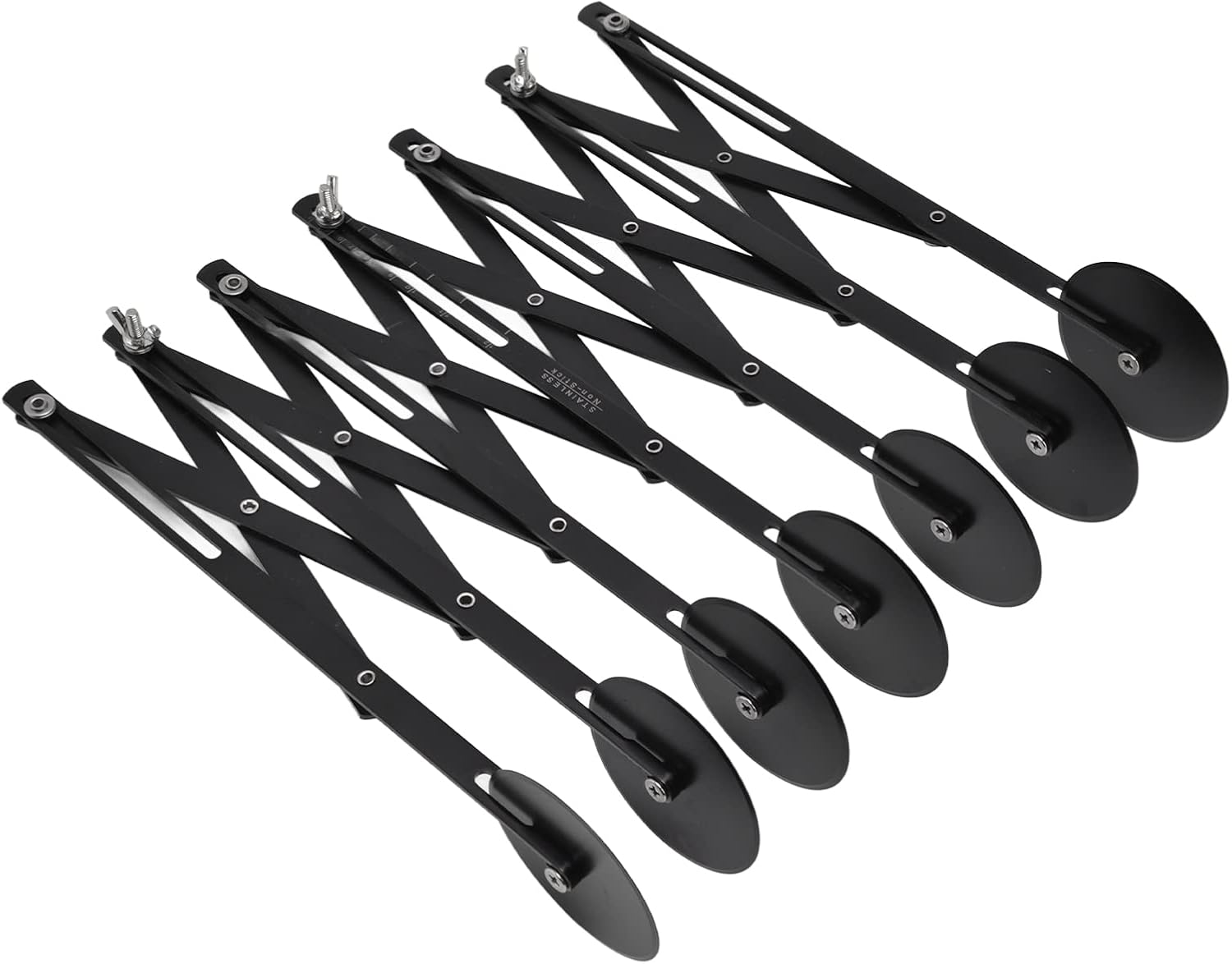 Dough Roller Cutter, Stainless Steel Pastry Cutter Expandable Pizza Cutter Evenly Accurate Pizza Cutter for Biscuits Pizza (7 rounds)