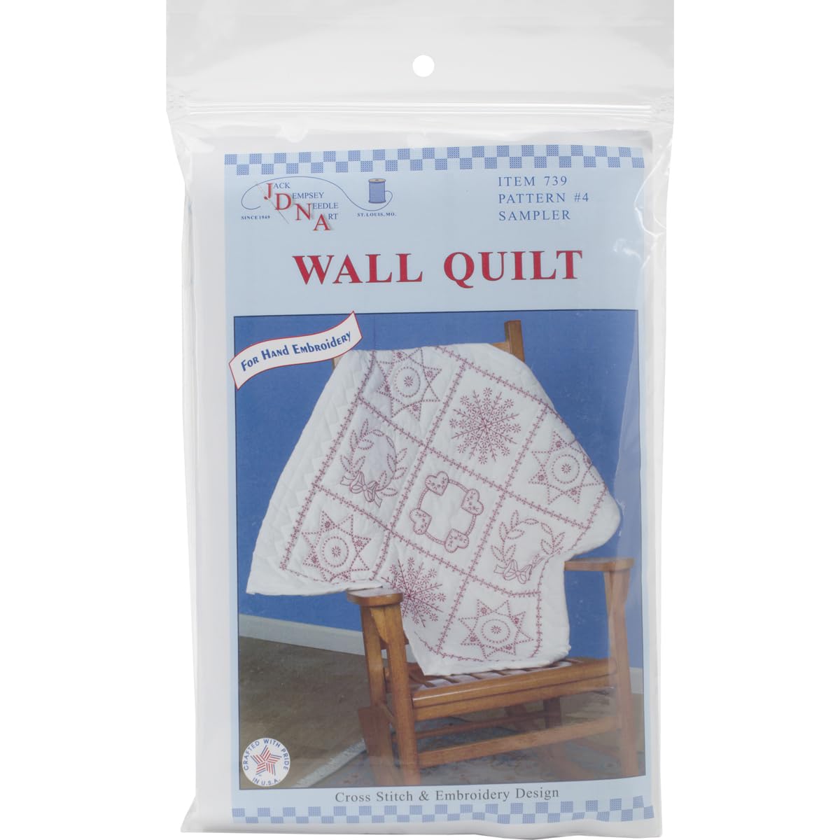 Jack Dempsey Stamped White Wall Or Lap Quilt, Sampler