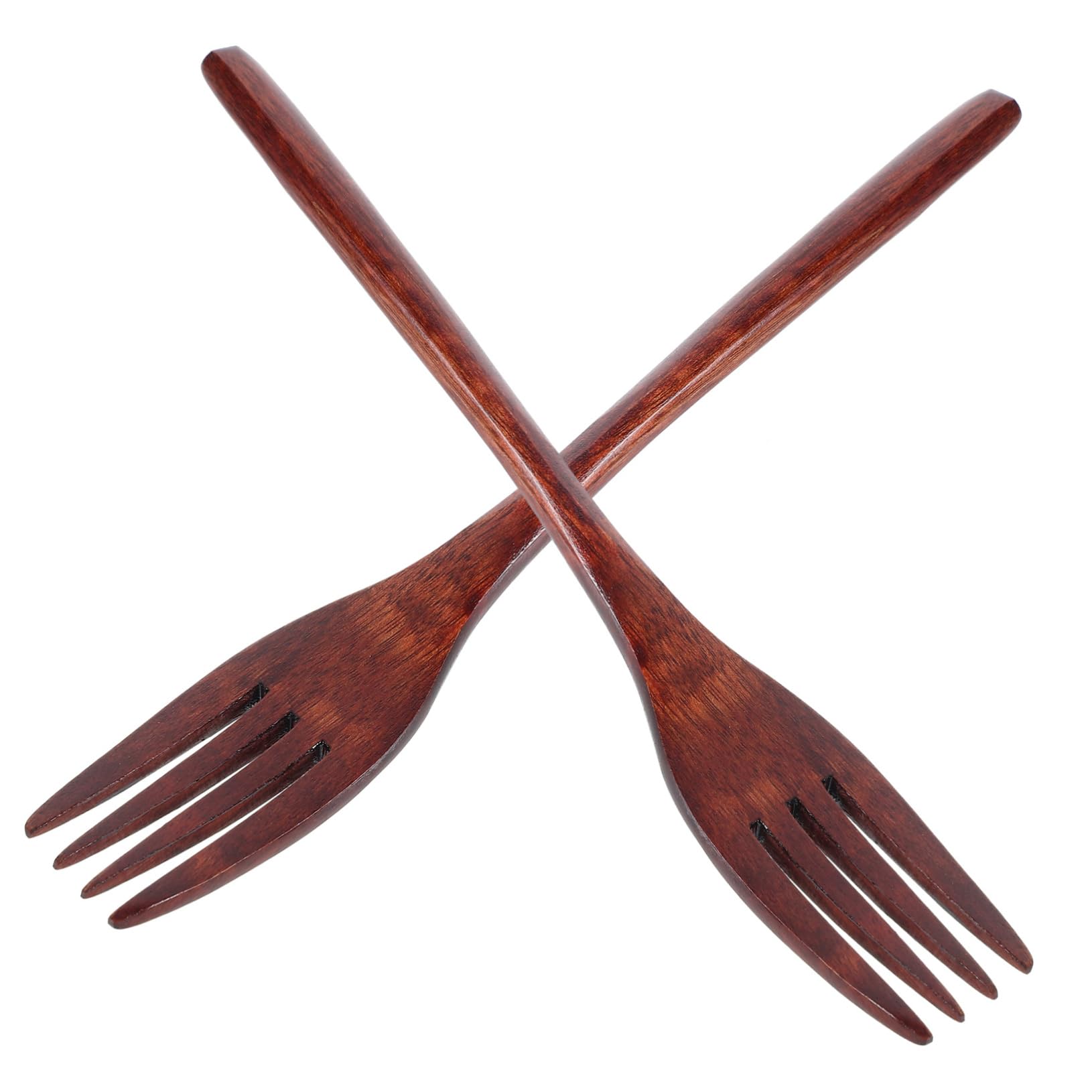 MUCKLILY 2Pcs Natural Wooden Forks Versatile Cooking Mixing Forks Craftsmanship for Safe Eating Stirring Easy to Clean Store for Home Restaurant Use
