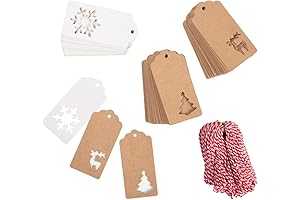 SallyFashion 150 Christmas Tags with String for Gift Giving