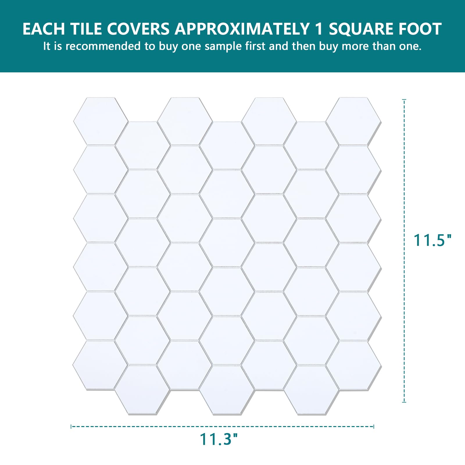 Snapklik.com : Midcard 8 Sheets Hexagon Peel And Stick Backsplash Tile