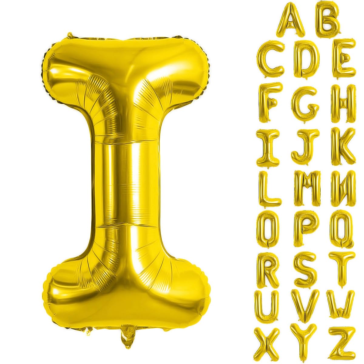 Gold Letter Balloons 40 Inch Large Letter I Balloon Aluminum