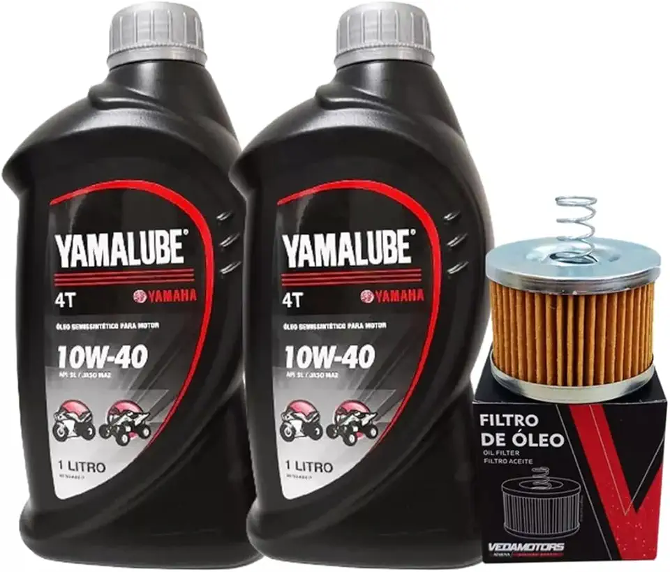 Kit factor Crosser 150 Óleo Yamalube 10w40 02 Litros + Filtro - Troca de Óleo