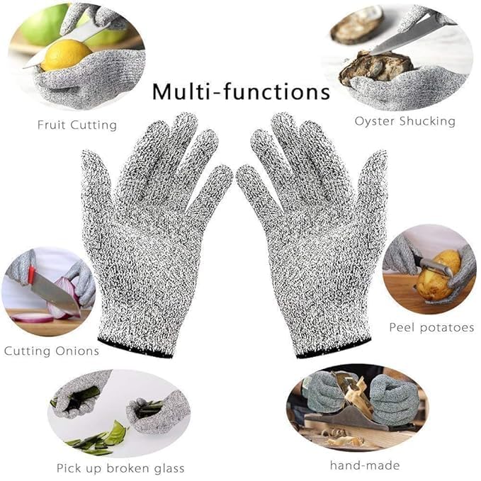 Image of Cut Resistant Gloves for Kids, XS(Ages 8-12) Food Grade Level 5 Protection Safety Kitchen Gloves for Cutting and Wood Carving, 1 Pair