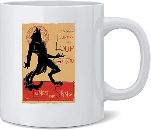 Poster Foundry Loup Garou Noir Black Werewolf Chat Noir Parody - Taza de café de cerámica, regalo divertido y novedoso, 12 onzas disponible en Yaxa Peru