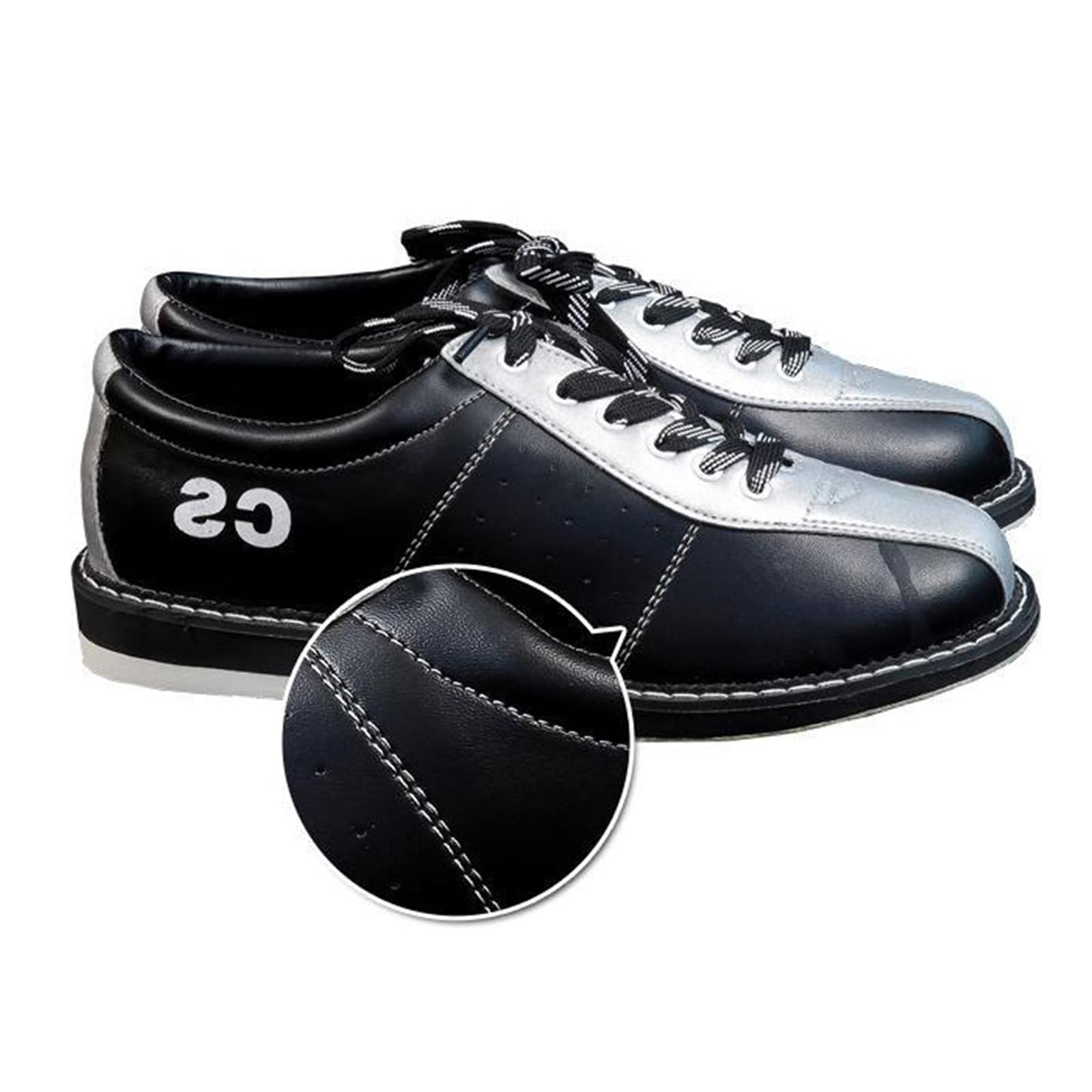 Zapatos Bowling Hombre Zapatos Ligeros De Cuero para Bolos Amortiguador Resistente Al Desgaste