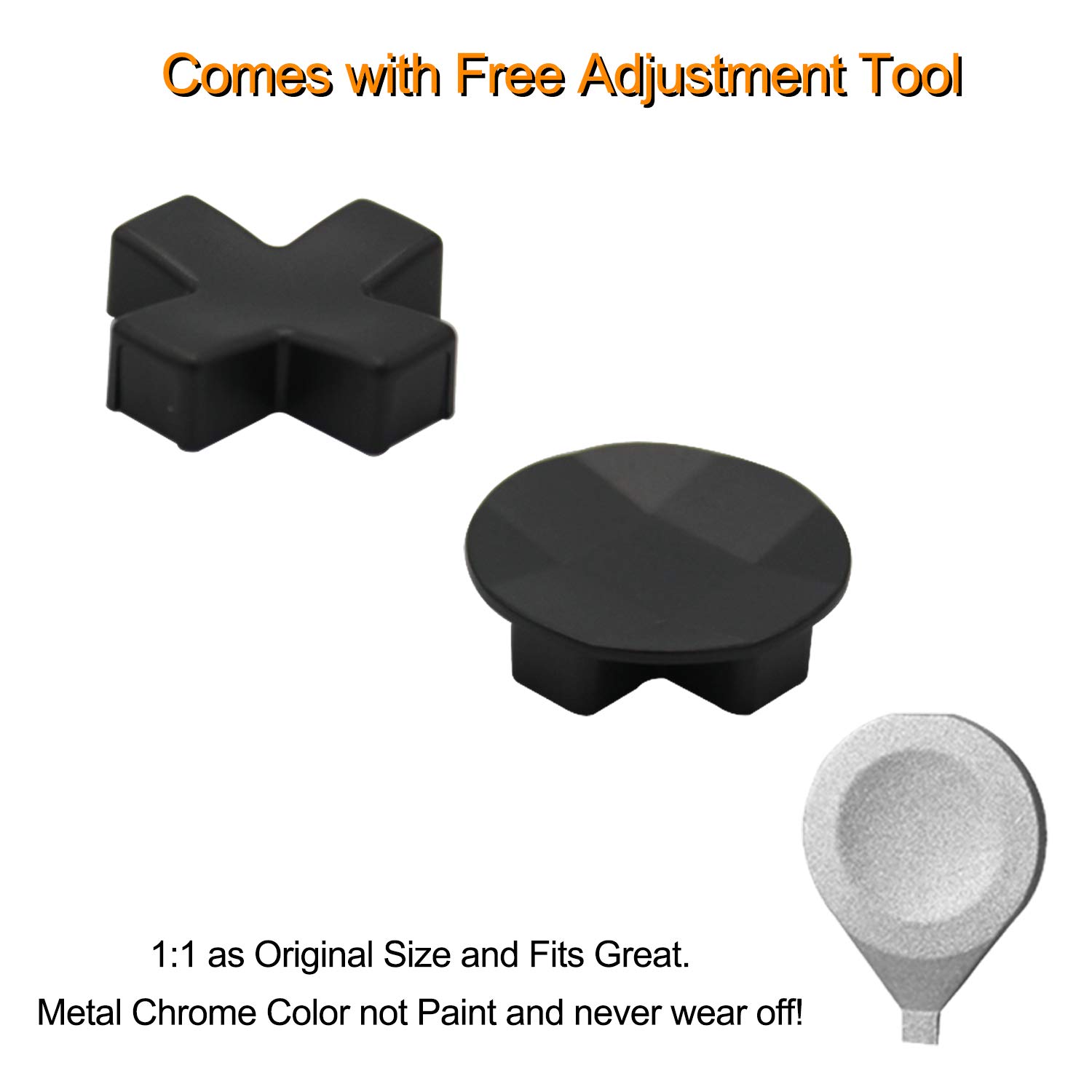 EASEGMER Elite Series 2 Accessories Kit, 2 Pcs D-Pads Interchangeable Metal Video Game Replacement Parts for Xbox One/ Xbox One Elite/ Xbox One X/Xbox One S/Xbox One Elite Series 2 (Black)