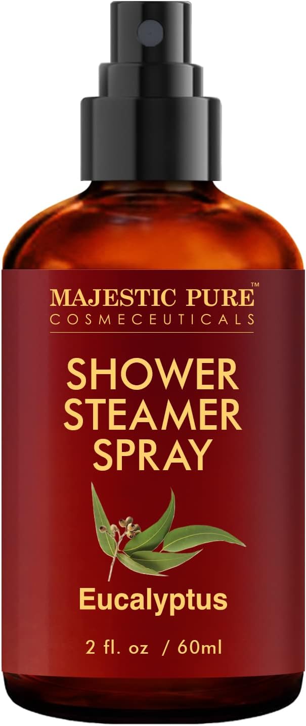 Majestic PureShower Steamer Spray - Aromatherapy Shower Spray with Pure & Natural Eucalyptus Essential Oil - Shower Spray Aromatherapy Mist - Experience Spa with This Room Spray Aromatherapy, 2 fl oz
