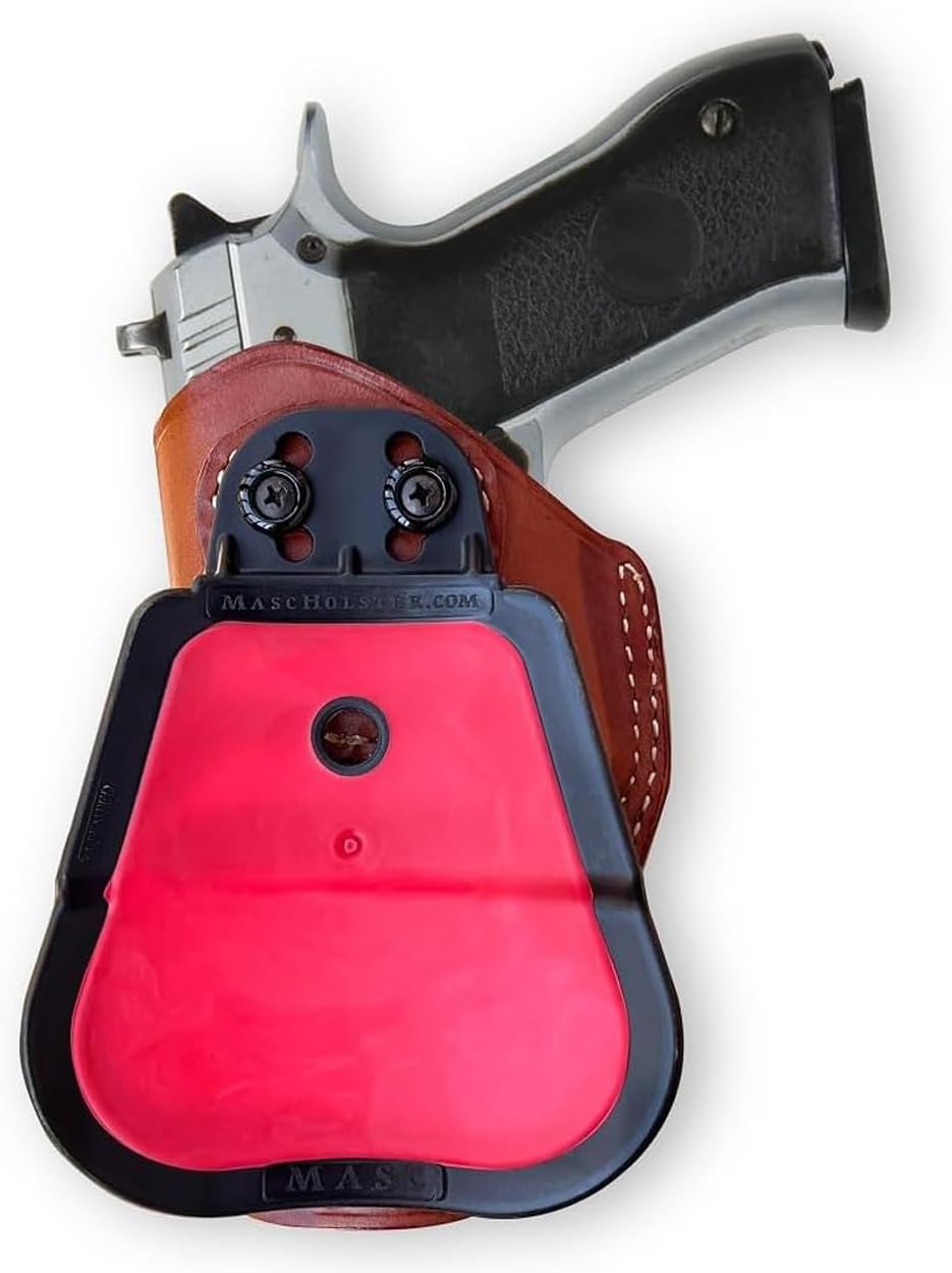 Premium Leather OWB Paddle Holster with Open Top Fits, Jericho 941 Baby Eagle Classic Frame, Right Hand Draw, Brown Color