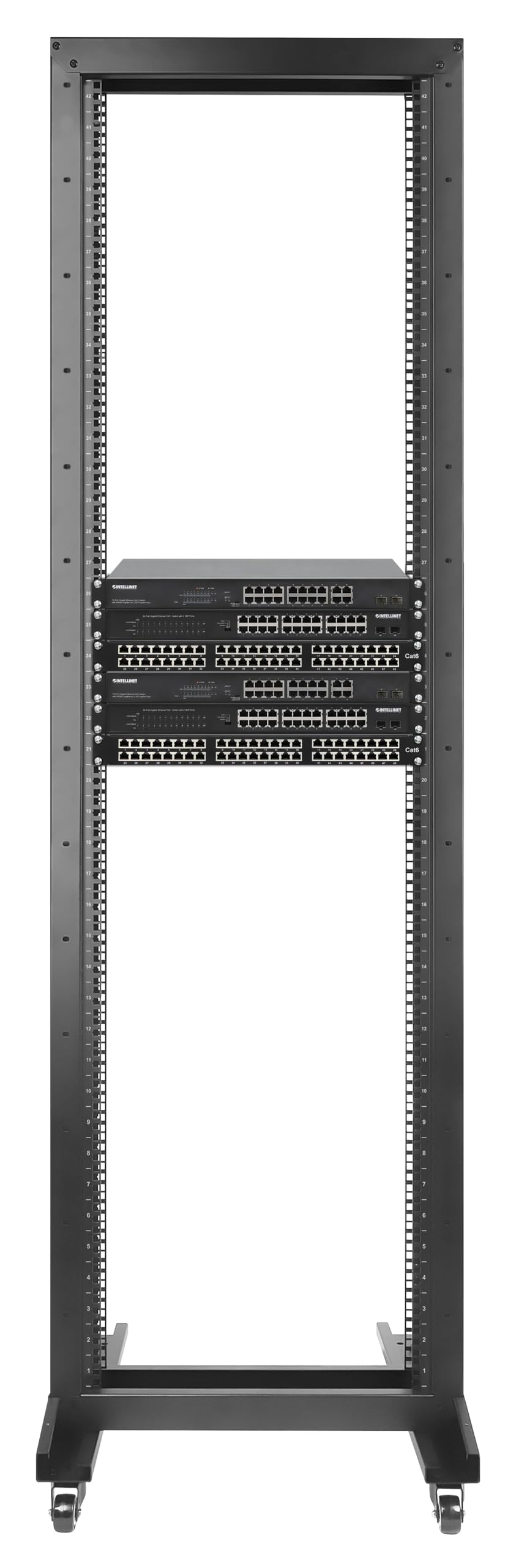 Intellinet 716451 Open Frame Rack 19" 42U 2 Montanti Nero