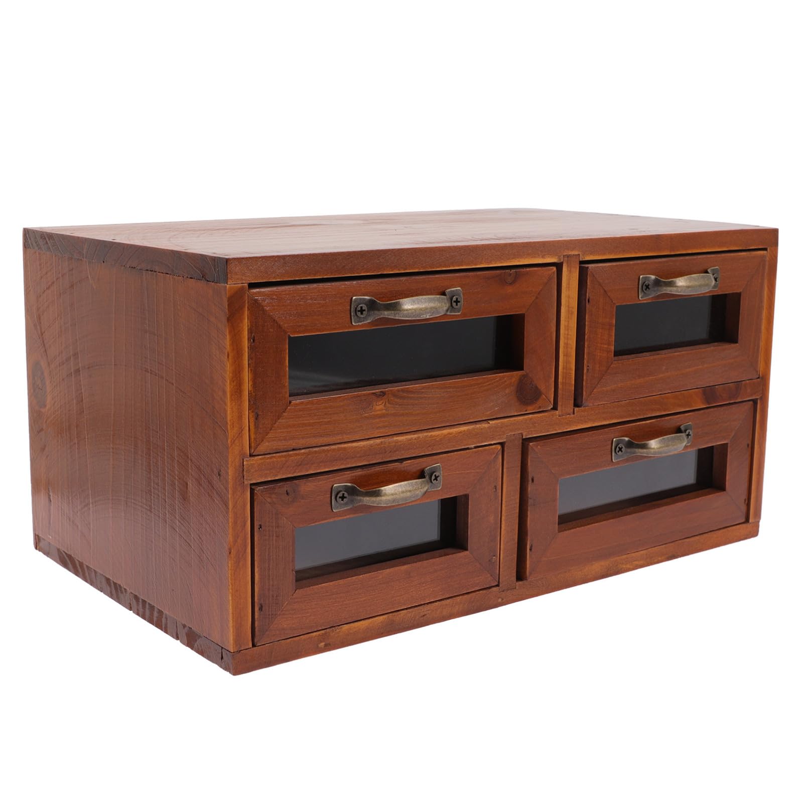 Caja de Almacenamiento de Maquillaje, Cajón Organizador de Maquillaje de Madera Marrón, Estilo Retro, Fácil de Limpiar, Almacenamiento Multicapa, para Cosméticos y Papelería, Uso