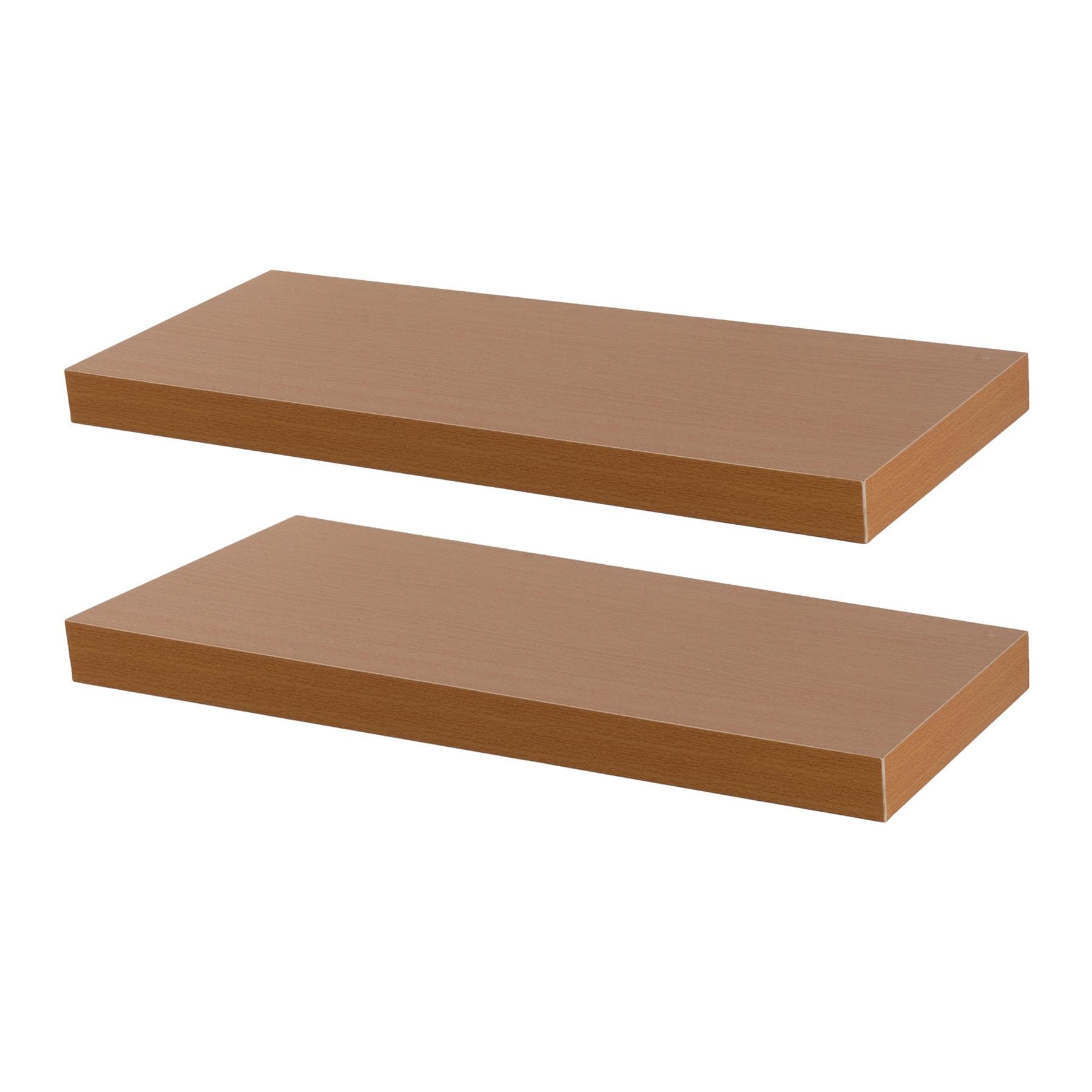 Harbour Housewares Modern Floating Wall Shelves - 60cm - Brown - Pack of 2 - Photo Gallery Bookshelf Wall Shelf for Living Room Display, Bedroom, Office Storage โ image 1