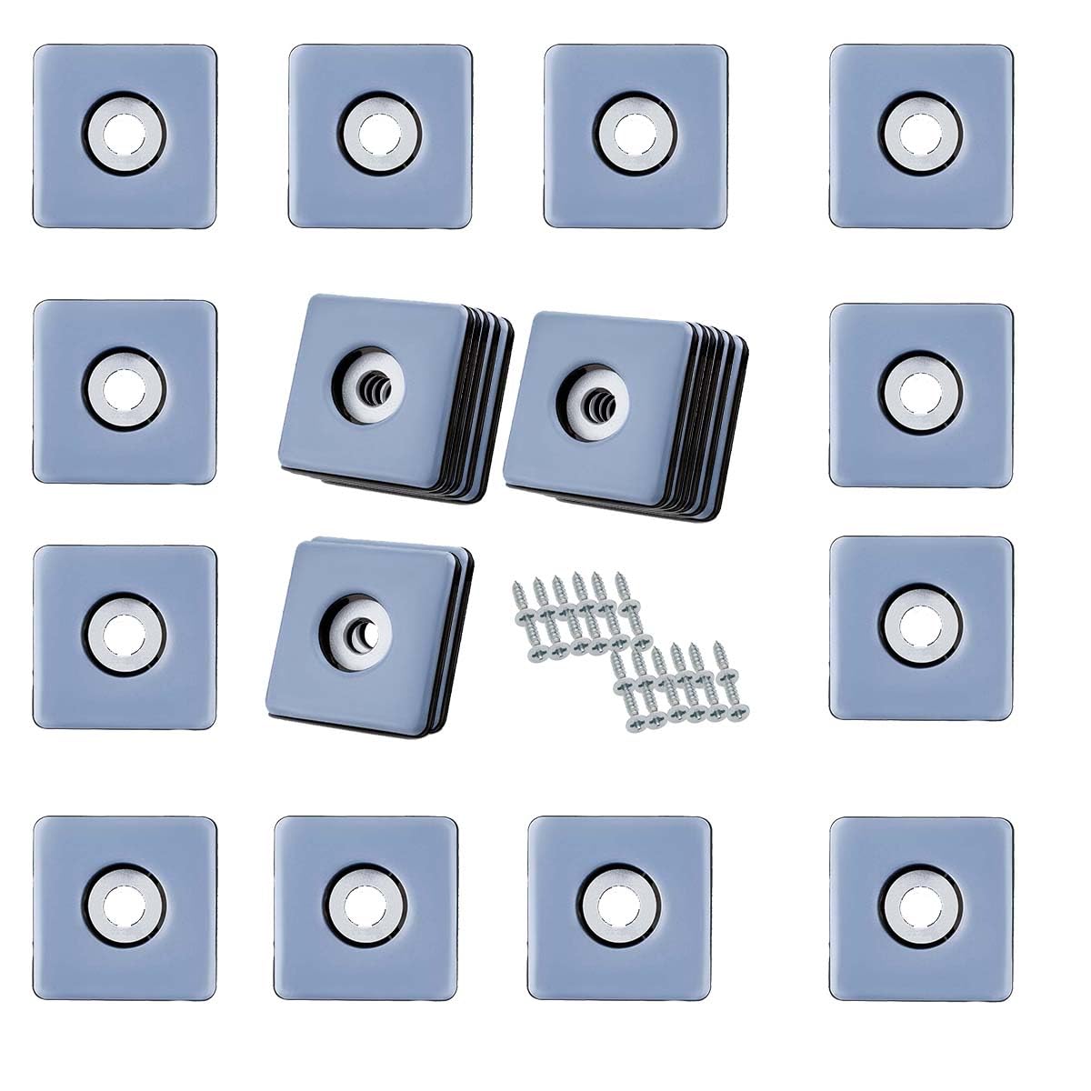 Uni-Fine Shop 24-Pack Round Teflon Gliders, Self-Adhesive, 2.0 x 2.0 cm, PTFE Sliding Surface for Easy Moving of Heavy Furniture, Carpet Protection, Noise Reduction, Durable