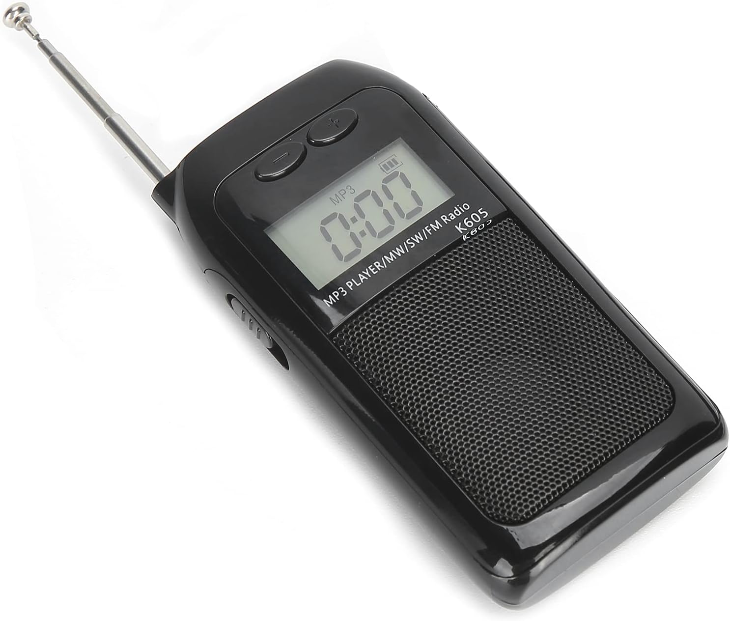 Amazon ポケットラジオ、K‑605ミニMP3プレーヤー、FM/SW/MWデジタルチューニングポータブルラジオ、電池式LCD