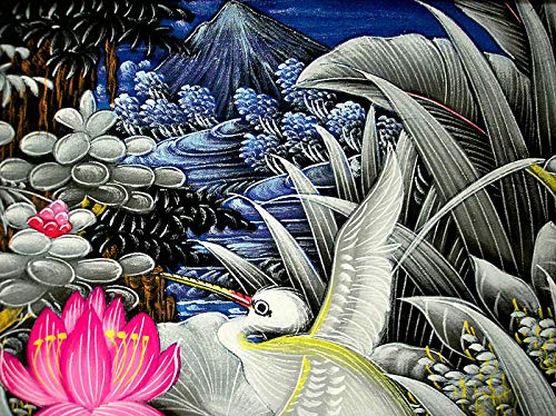 Amazon.co.jp: バリアート 絵画 L 横『森の水辺の小鳥達』D おしゃれな