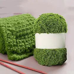 Fio de chenille de cores vibrantes para a pele – para fazer cachecóis quentes, chapéus e itens de decoração de casa, tricô e crochê, verde