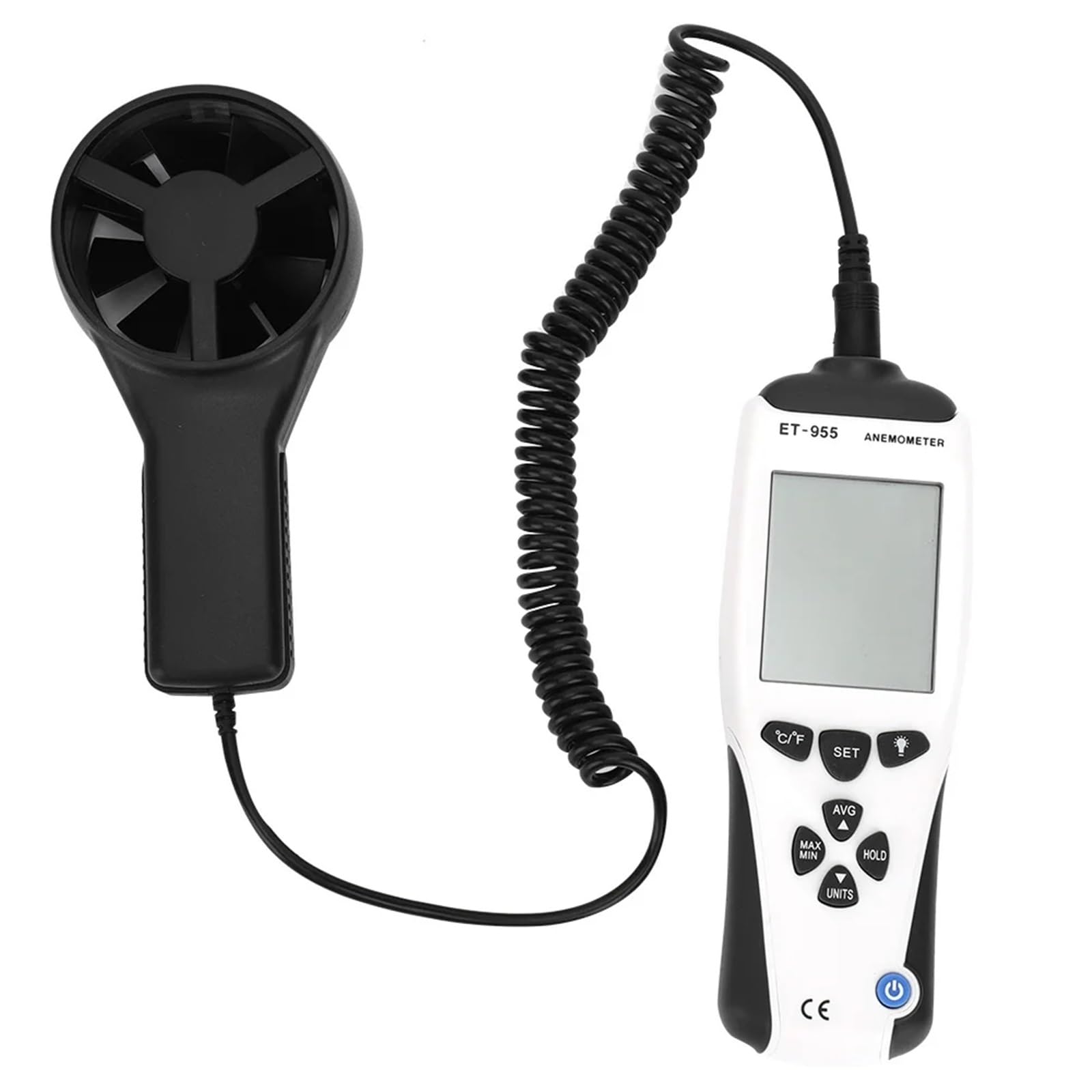 Anemómetro y termómetro ET-955, medidor digital de velocidad del viento de mano profesional, 0/s - 45,0 m/s
